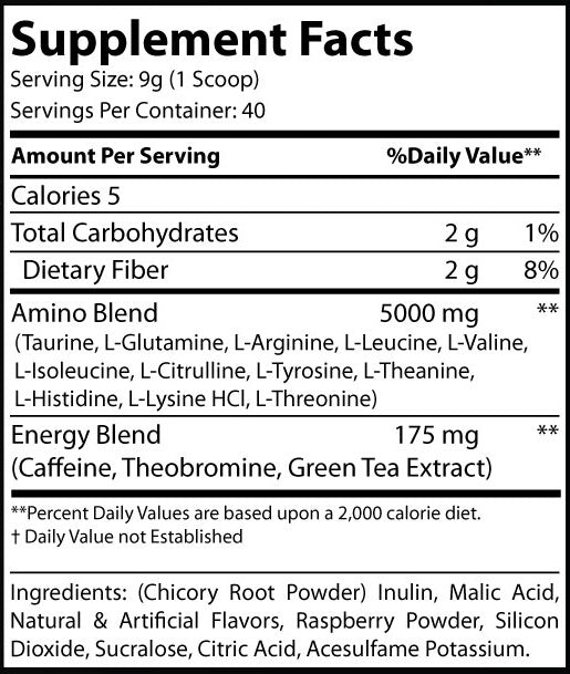 PRE WORKOUT - Energized Aminos Raspberry Iced Tea