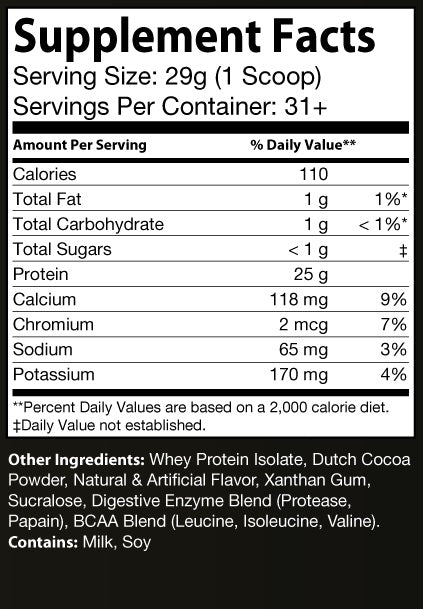 WHEY PROTEIN Powder - Isolate Chocolate