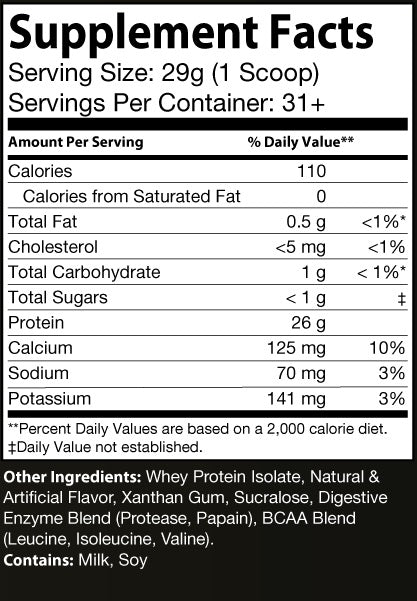 WHEY PROTEIN Powder - Isolate Vanilla