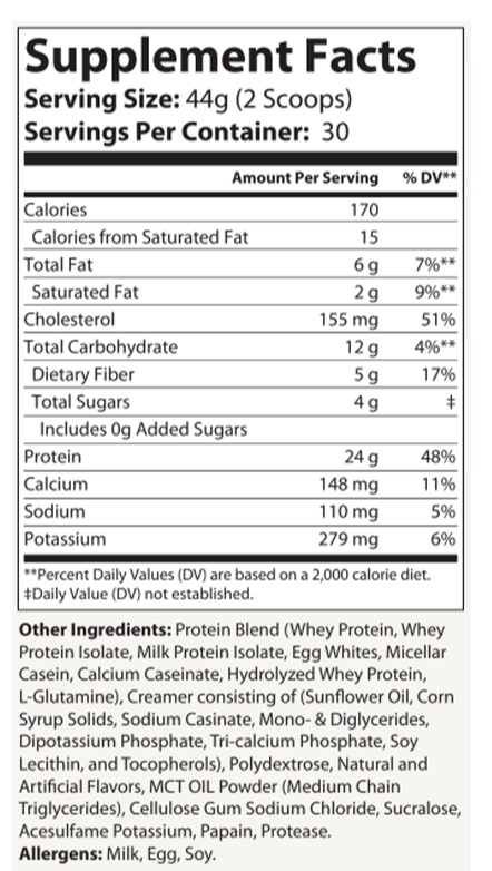 WHEY PROTEIN POWDER - Essential Meal Replacement  Vanilla Milkshake No Added Sugar