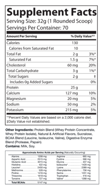WHEY PROTEIN Vanilla 5lb