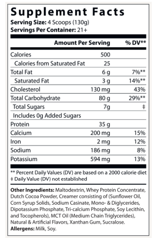 WHEY PROTEIN POWDER - Bulk Up! Mass Gainer Chocolate Milkshake