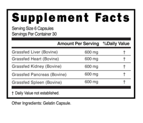 HEALTHY BODY - Grass Fed Beef Organ Complex