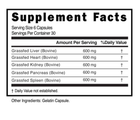 HEALTHY BODY - Grass Fed Beef Organ Complex