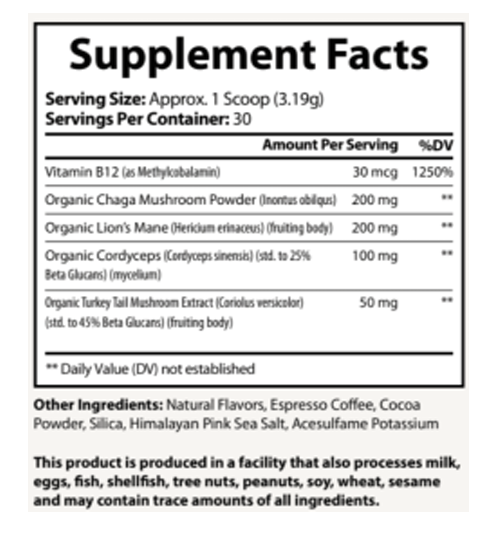 HEALTHY BODY - Nature's Espresso Coffee w/Organic Mushroom Complex