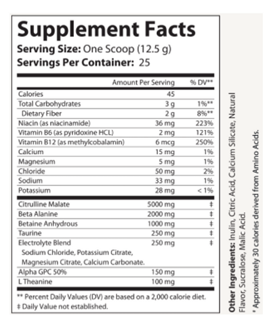 PRE WORKOUT Pump Non-Stim Pineapple
