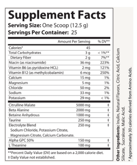 PRE WORKOUT Pump Non-Stim Cherry Blast