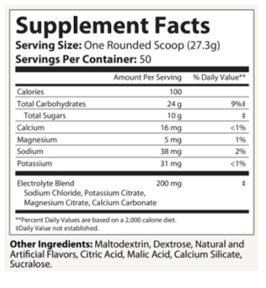 SPORTS NUTRITION - Recovery Carb + Electrolyte Lemon Lime
