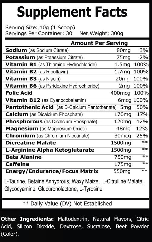 PRE WORKOUT - Nitric Shock Dietary Supplement